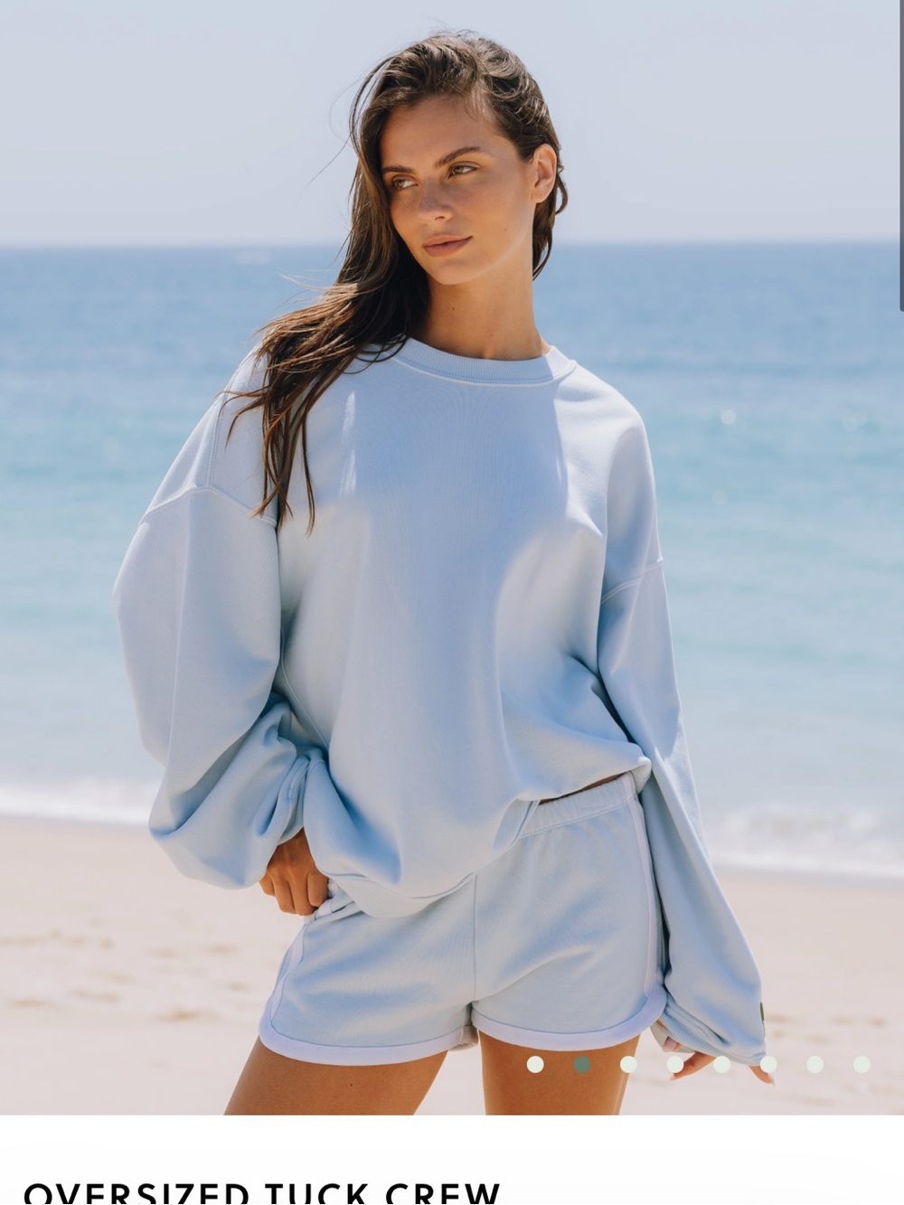 Daily Drills Oversized Crew Sweatshirt & Matching Pant Set - Powder Blue